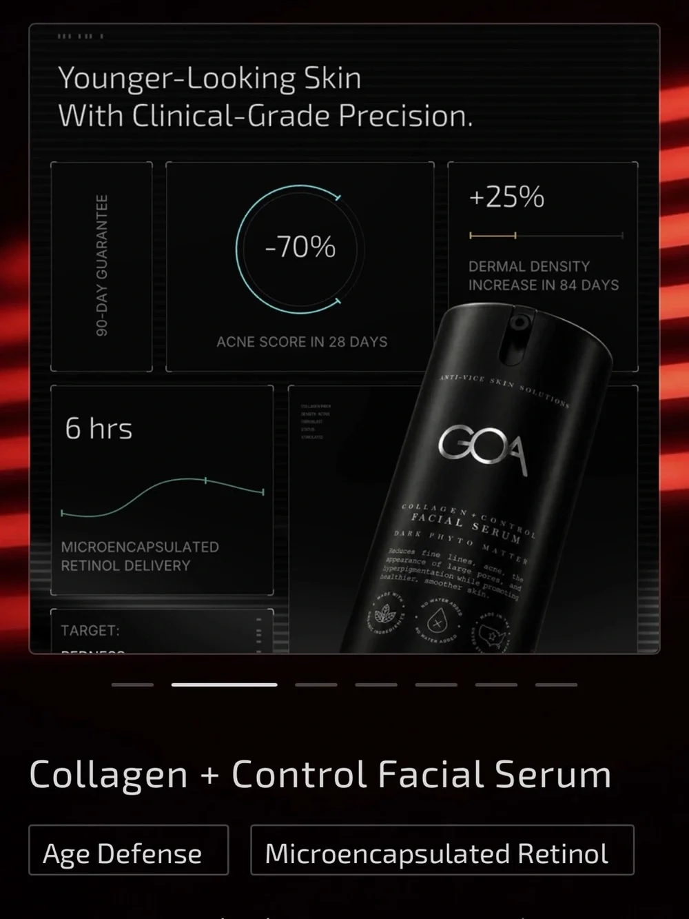 Set Of 2 GOA Collagen + Control Facial Serum Moisturizer — Silver Men’s Gel
